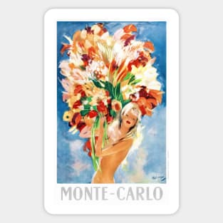 Vintage Travel Poster Monte Carlo Monaco Sticker